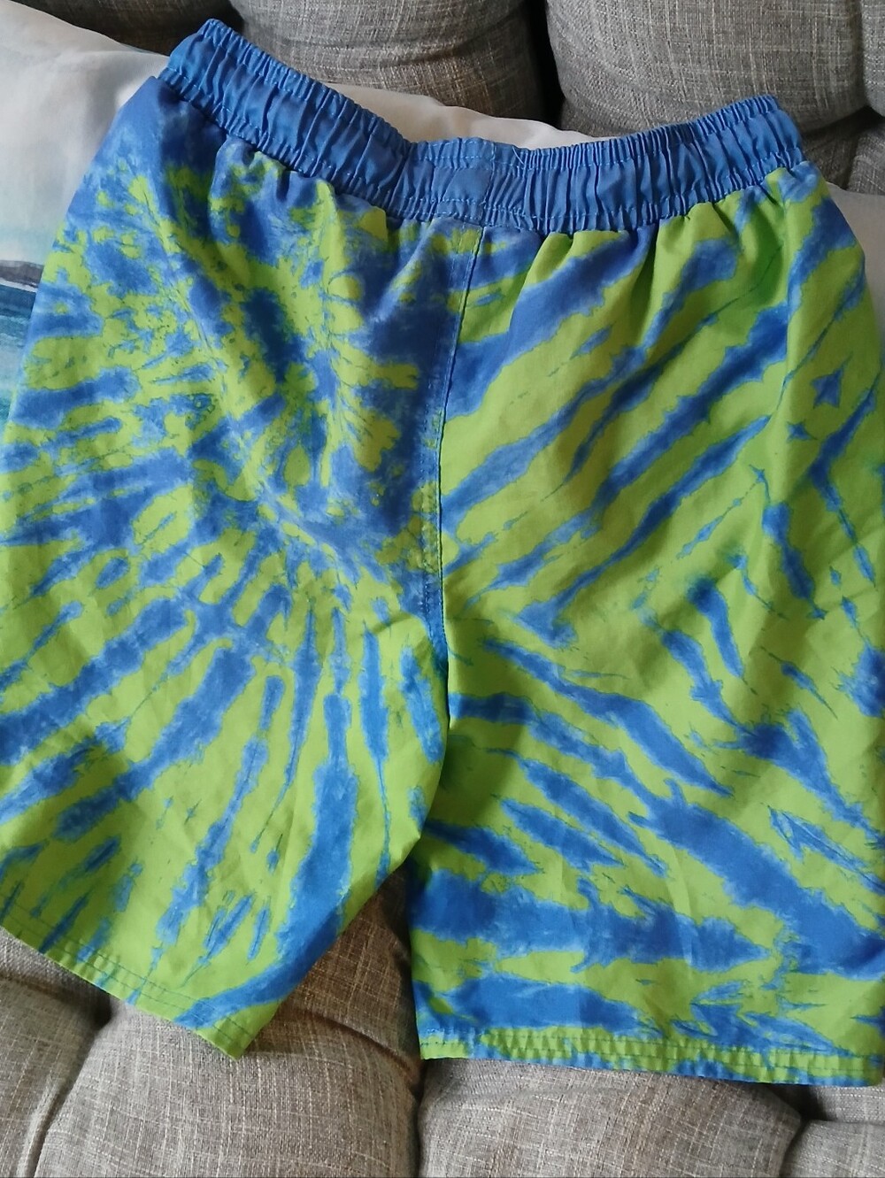 Sea Life Co. Swim Trunks Boys Sz L Blue Green Tie Dye - Picture 4 of 9